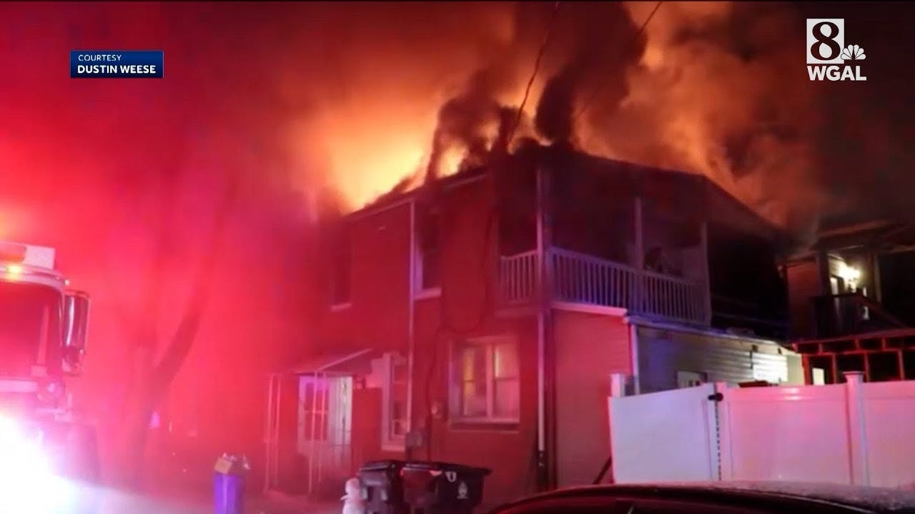 Flames leap from Harrisburg rowhome