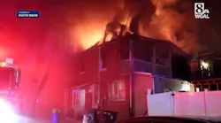Flames leap from Harrisburg rowhome