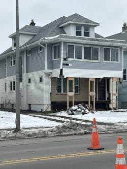 Not all parts of a structure/building might be affected by a collapse. Here, the rear and side of the structure are unaffected and potentially might be cleared of victims by local responders. Not all parts of a structure/building might be affected by a collapse. Here, the rear and side of the structure are unaffected and potentially might be cleared of victims by local responders.