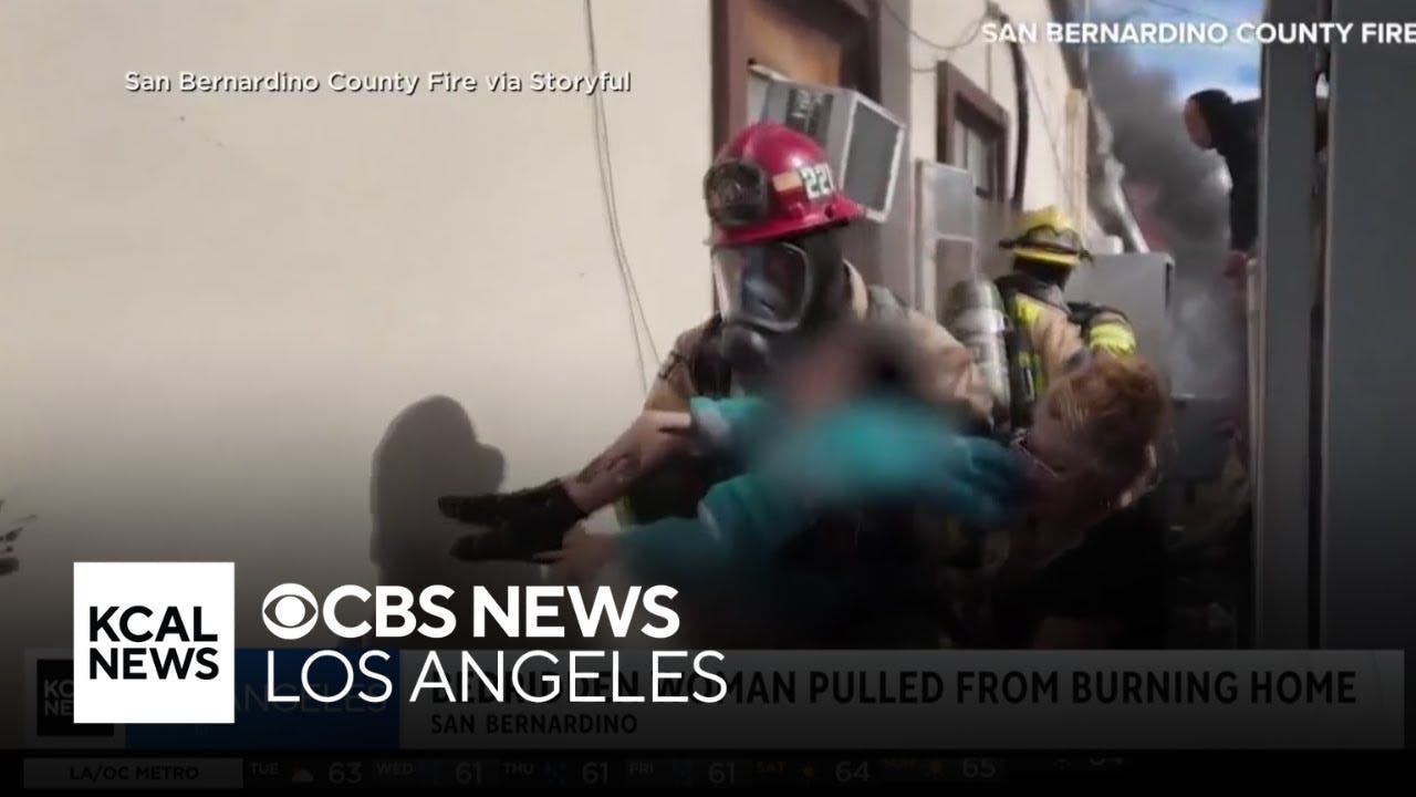 San Bernardino Firefighters Save Woman Trapped in Burning House | Firehouse