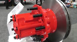 The new Meritor drive axle wheel end will allow for 17-inch disc brakes to be used at higher gross axle weight ratings. The new Meritor drive axle wheel end will allow for 17-inch disc brakes to be used at higher gross axle weight ratings.
