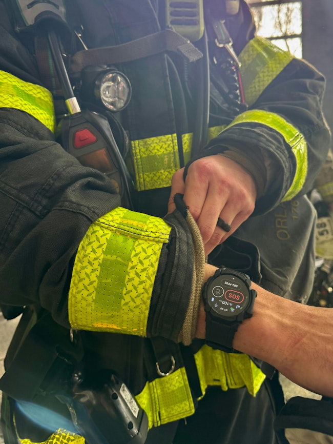 The location tracking function of Ascent Integrated Tech’s system, which is paired with Samsung’s Galaxy Watch7, doesn’t require predeployed equipment at an emergency scene.