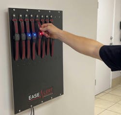 The EaseAlert Wearable provides a gentile tactile alert to a call as an alternative to traditional firehouse alerting systems. The EaseAlert Wearable provides a gentile tactile alert to a call as an alternative to traditional firehouse alerting systems.