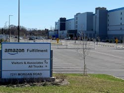 The fire broke out around Thursday night at the Amazon warehouse in Clay. The fire broke out around Thursday night at the Amazon warehouse in Clay.