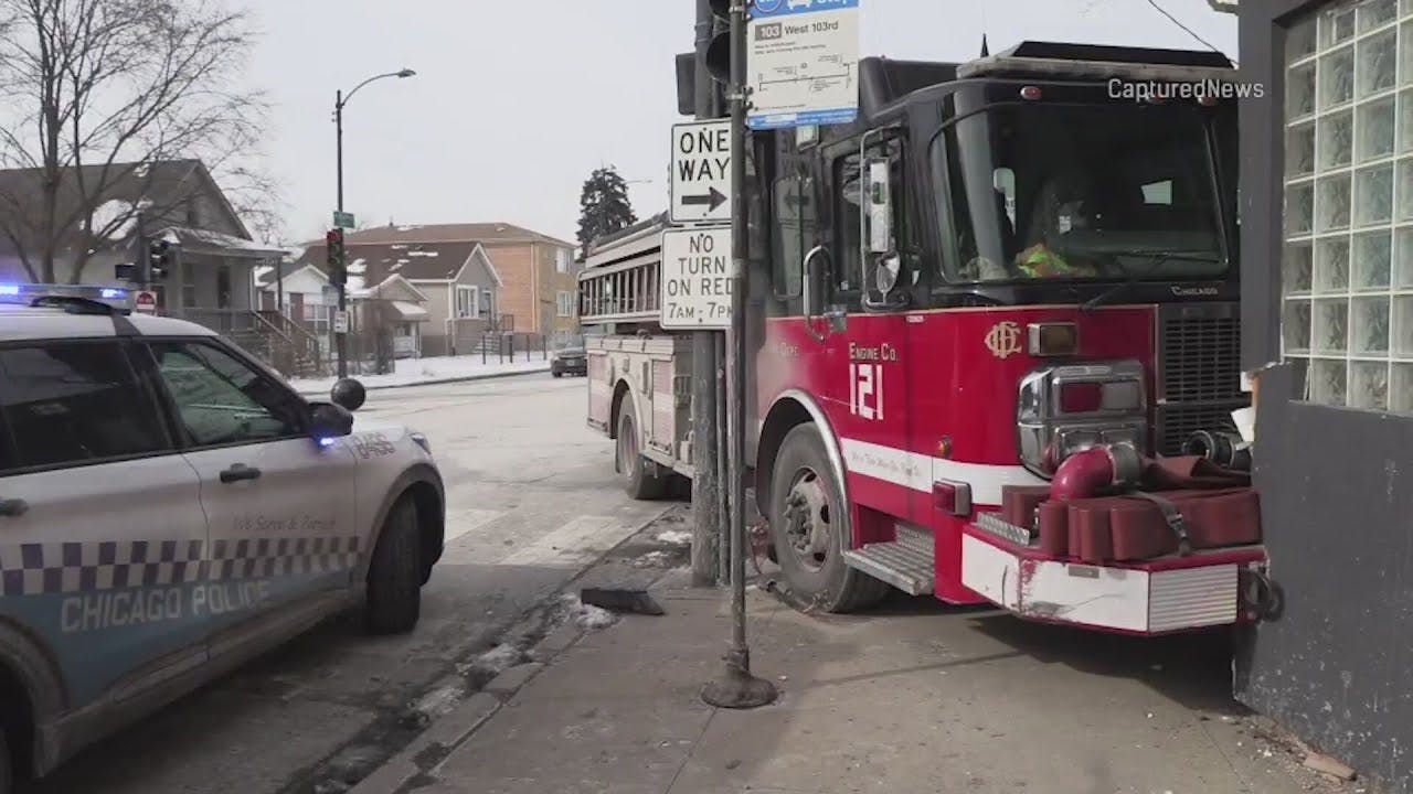 Firefighter injured as Chicago fire truck crashes into church; union blames old equipment