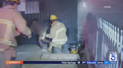 Woman, boy rescued from vehicle fire outside East Hollywood apartment building