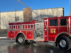 A flat-roof cab allows for a reduction in overall travel and body height while gaining valuable scrub of the deck-mounted turret. The curbside ladder option allows ladders to be removed at five feet. A flat-roof cab allows for a reduction in overall travel and body height while gaining valuable scrub of the deck-mounted turret. The curbside ladder option allows ladders to be removed at five feet.