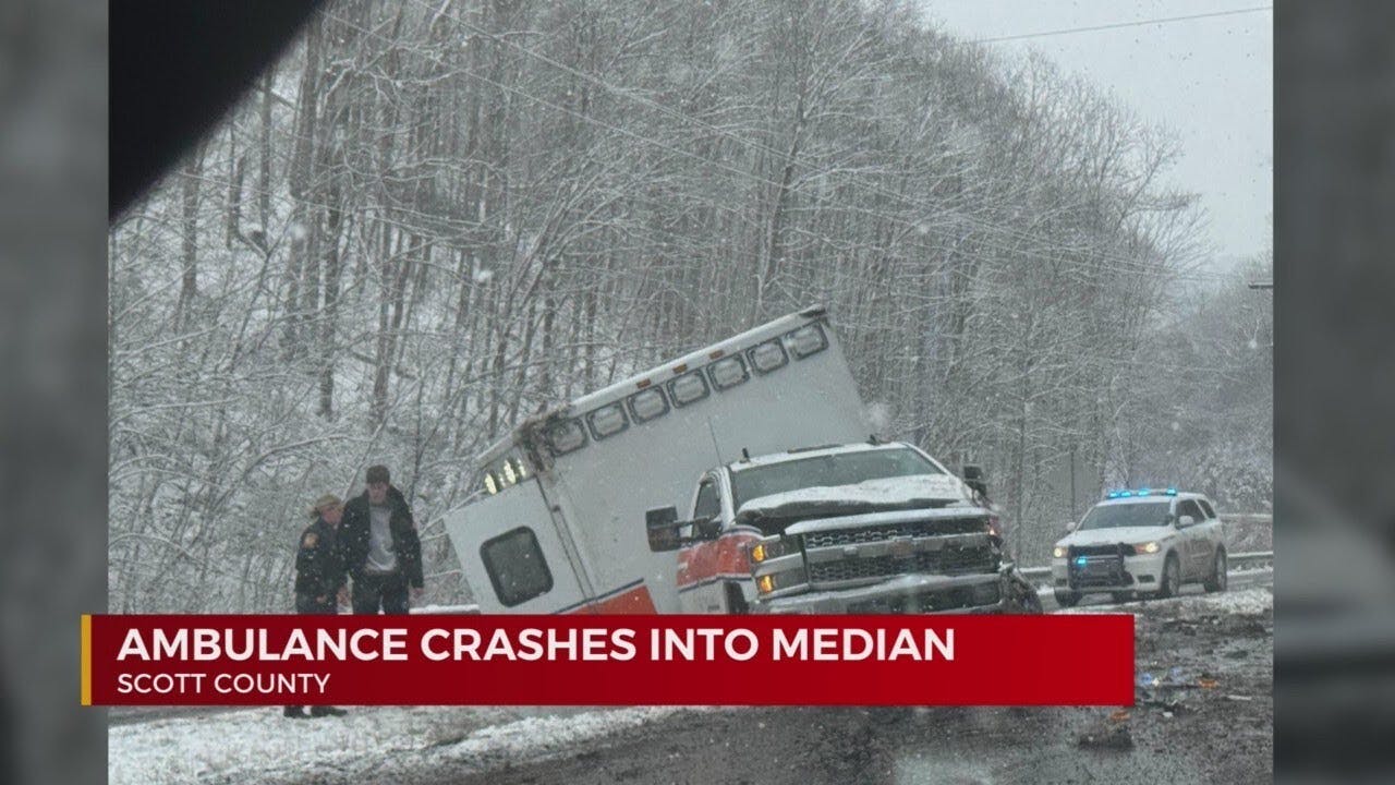 VSP investigating Scott County ambulance crash during snowy conditions