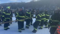 The tug-of-war in the ice and snow is always a highlight of the FASNY Winter Games. The tug-of-war in the ice and snow is always a highlight of the FASNY Winter Games.