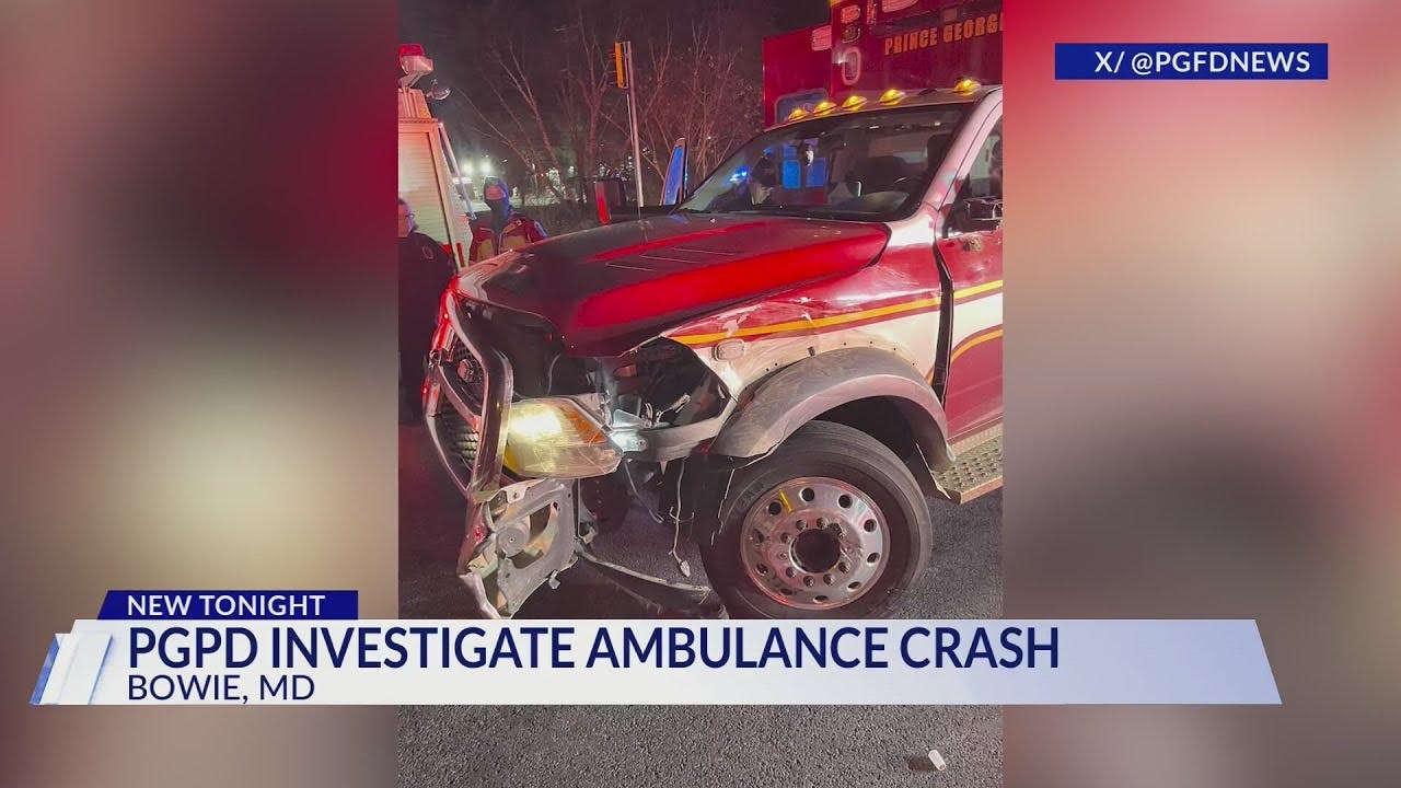 3 people transported to hospital after crash involving ambulance, vehicle in Prince George's County