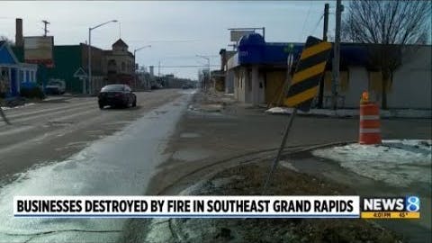 Arson investigators at scene of Grand Rapids business fire