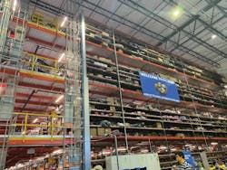 Storage racks in warehouses provide challenges for firefighters. Storage racks in warehouses provide challenges for firefighters.