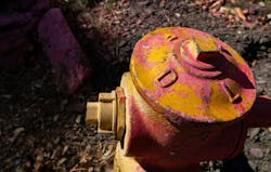 A fire hydrant in Mandeville Canyon in Los Angeles is coated in fire retardant during the January 2025 wildfires. Officials said the Los Angeles Fire Department did not report nearly 1,000 damaged hydrants for months. A fire hydrant in Mandeville Canyon in Los Angeles is coated in fire retardant during the January 2025 wildfires. Officials said the Los Angeles Fire Department did not report nearly 1,000 damaged hydrants for months.