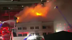 Massive fire causes partial building collapse on West Beltway 8
