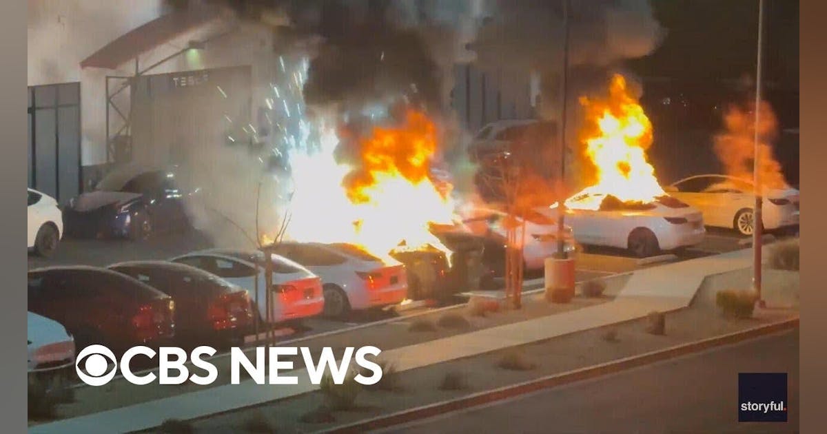 Teslas Shot, Set Ablaze at Las Vegas Service Center