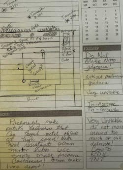 Along with the arsenal of weaponry, police also found a sketch of an unidentified building that included a possible sniper location. Along with the arsenal of weaponry, police also found a sketch of an unidentified building that included a possible sniper location.