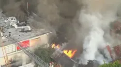 Historic building goes up in flames in LA