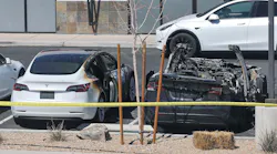 Teslas were set ablaze at a Las Vegas center on March 18.