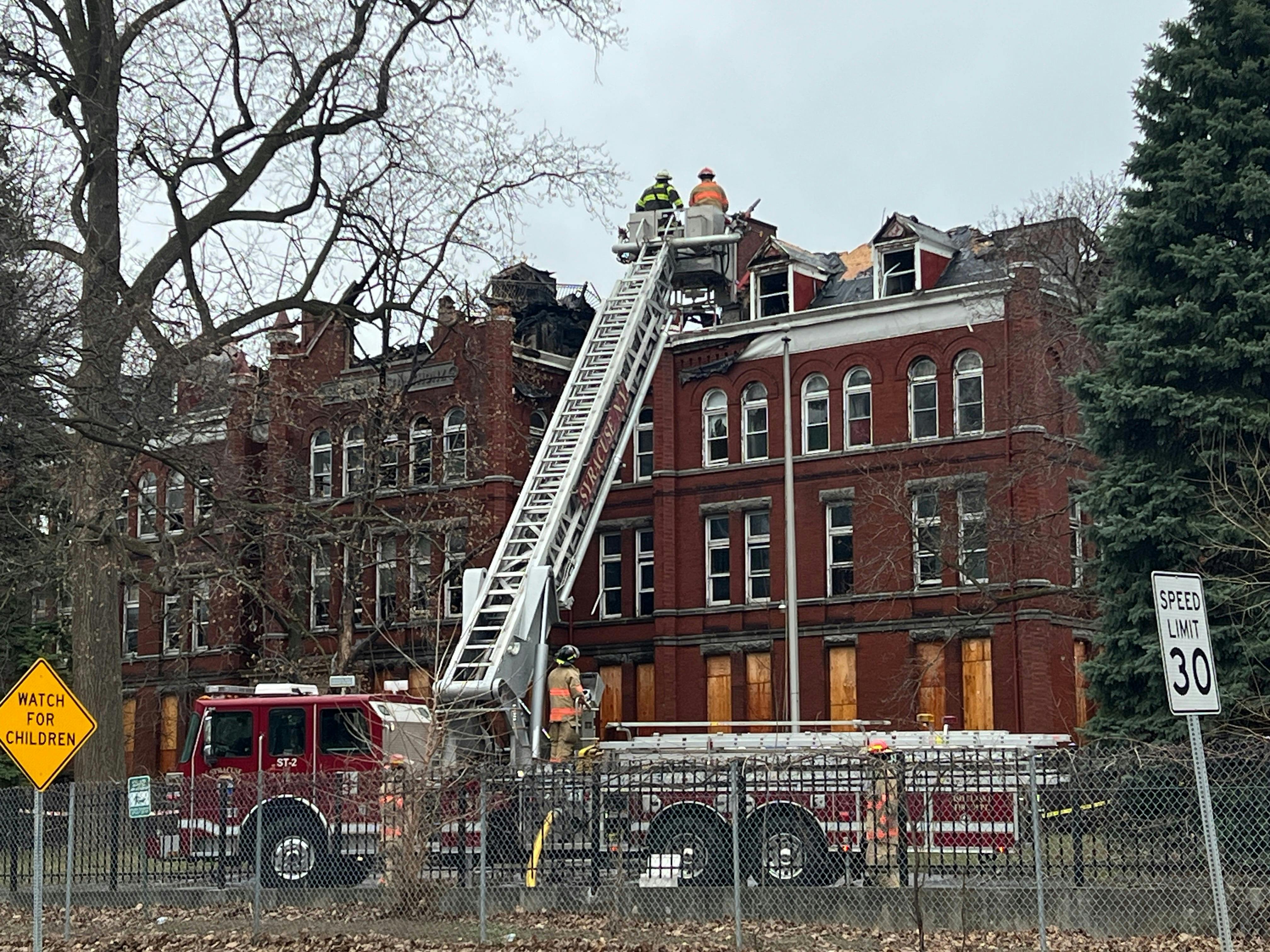 Firefighters battled the vacant building fire for more than 24 hours.