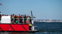 Families of the men killed in the collapse of the Francis Scott Key Bridge were taken to the site aboard the Baltimore City Fire Boat.