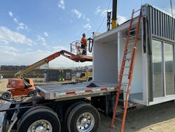 Modular design concepts allow consideration for future expansion of a firehouse. Off-site prefabricated station sections can be assembled on site in phases, to ensure continuity of service. Modular design concepts allow consideration for future expansion of a firehouse. Off-site prefabricated station sections can be assembled on site in phases, to ensure continuity of service.