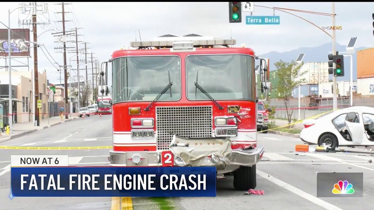 Driver Dies in Collision Los Angeles Fire Apparatus