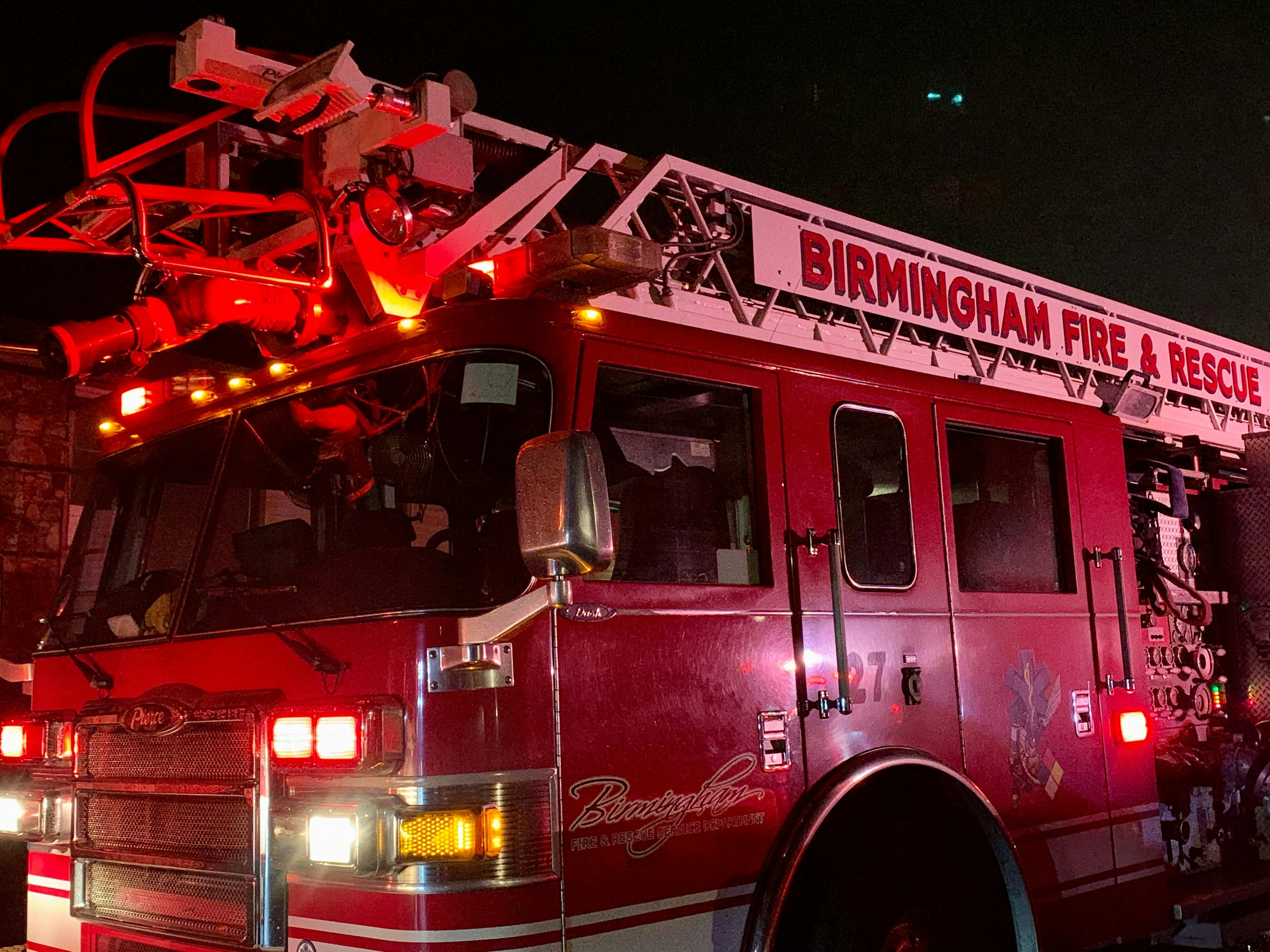 Two people were taken to the hospital after fire damaged a Birmingham apartment building.