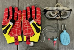 Additional PPE includes cut-resistant gloves, goggles for eye protection and surf ears to keep liquid out of the ears. Additional PPE includes cut-resistant gloves, goggles for eye protection and surf ears to keep liquid out of the ears.