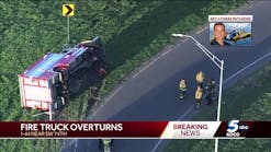 Fire truck overturns in southwest Oklahoma City Fire truck overturns in southwest Oklahoma City