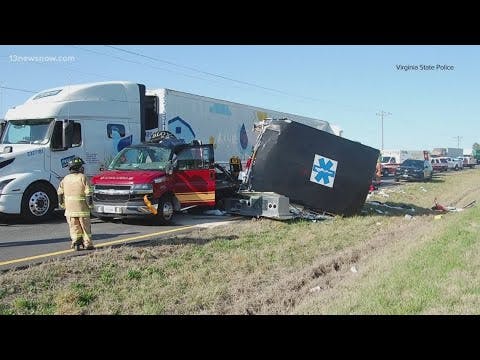 Ambulance crew, patient taken to hospital after Eastern Shore crash