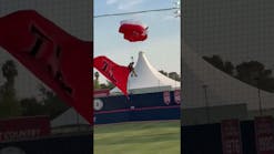 Paratroopers Injured in Rough Landings at Baseball Stadium Paratroopers Injured in Rough Landings at Baseball Stadium