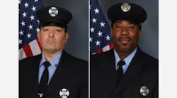 Newark Firefighters Augusto “Augie” Acabou, left , and Wayne “Bear” Brooks Jr., died battling a ship blaze in 2023.