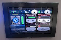 Pump controls can be configured by individual departments based on their operational needs via the ACE (Advanced Control Environment) multiplexed pumping system from Fire Research Corp. Pump controls can be configured by individual departments based on their operational needs via the ACE (Advanced Control Environment) multiplexed pumping system from Fire Research Corp.