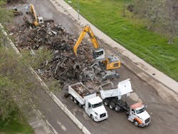 At the frenetic pace, debris from the historic wildfires may be cleaned up by June. At the frenetic pace, debris from the historic wildfires may be cleaned up by June.