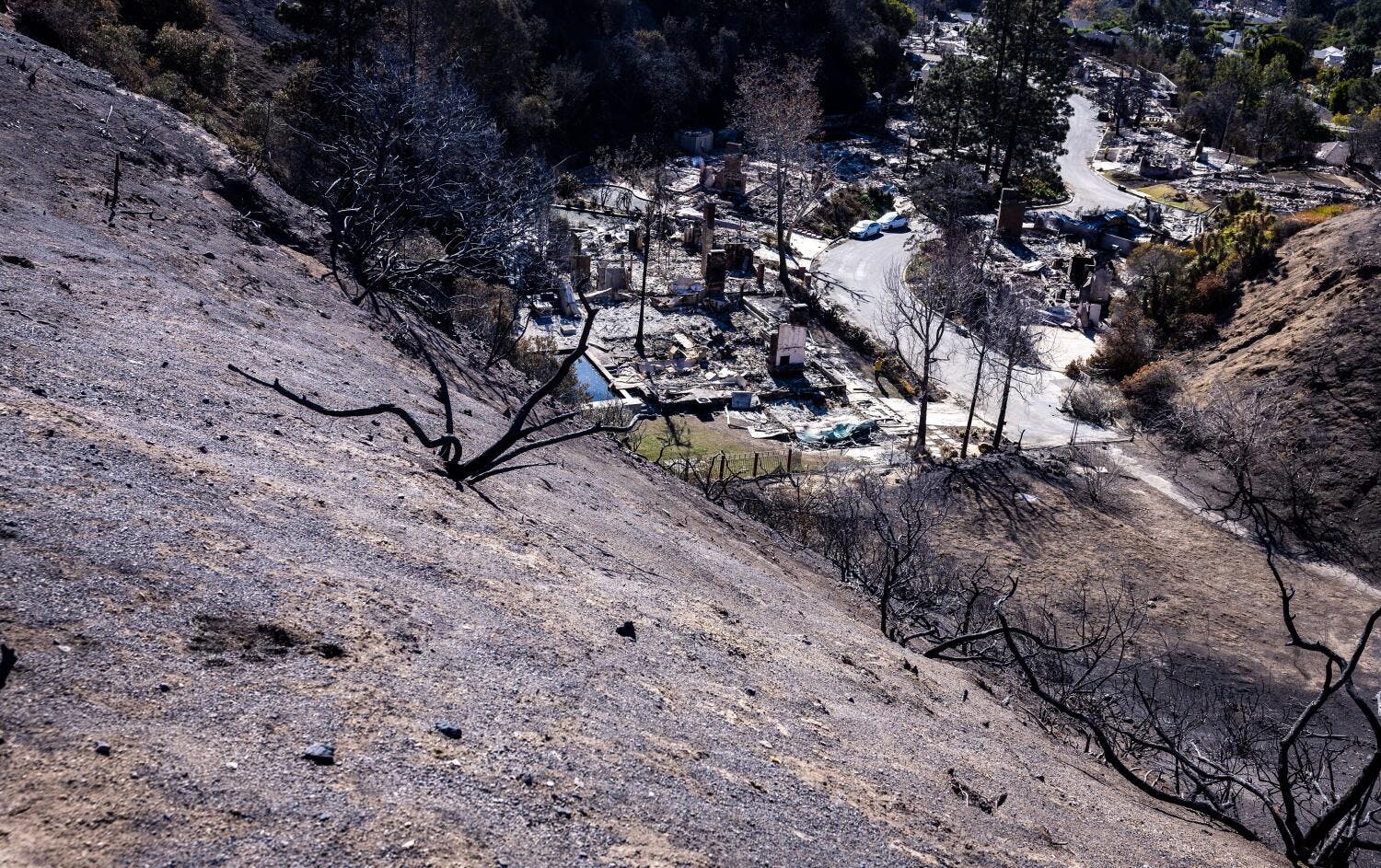 Houses and other structures were destroyed by the raging wildfire in January.