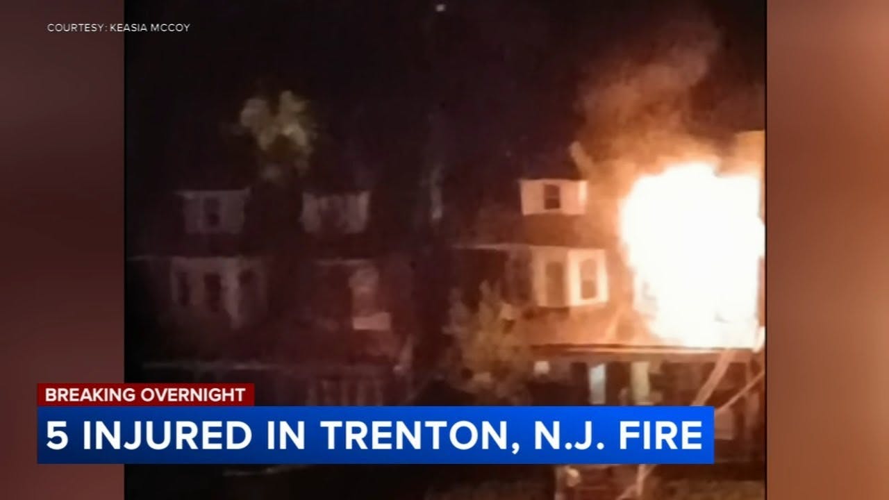 Multiple injured, neighbors evacuated after house fire, explosions in Trenton, NJ