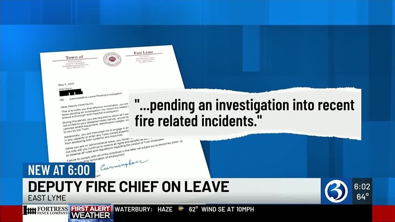 East Lyme deputy fire chief put on leave