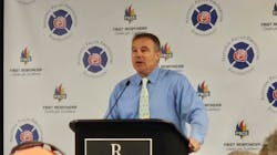 First Responder Center for Excellence Managing Director Frank Leeb presents during the Fire Service Mental Wellness and Suicide Prevention Symposium. First Responder Center for Excellence Managing Director Frank Leeb presents during the Fire Service Mental Wellness and Suicide Prevention Symposium.