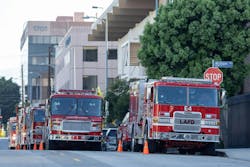 Fire trucks lined the street at Adventist Health White Memorial Hospital during a 2023 power failure. Fire trucks lined the street at Adventist Health White Memorial Hospital during a 2023 power failure.