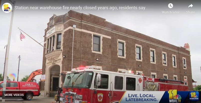 One Minute from Dispatch to on Scene at Baltimore Warehouse Fire ...