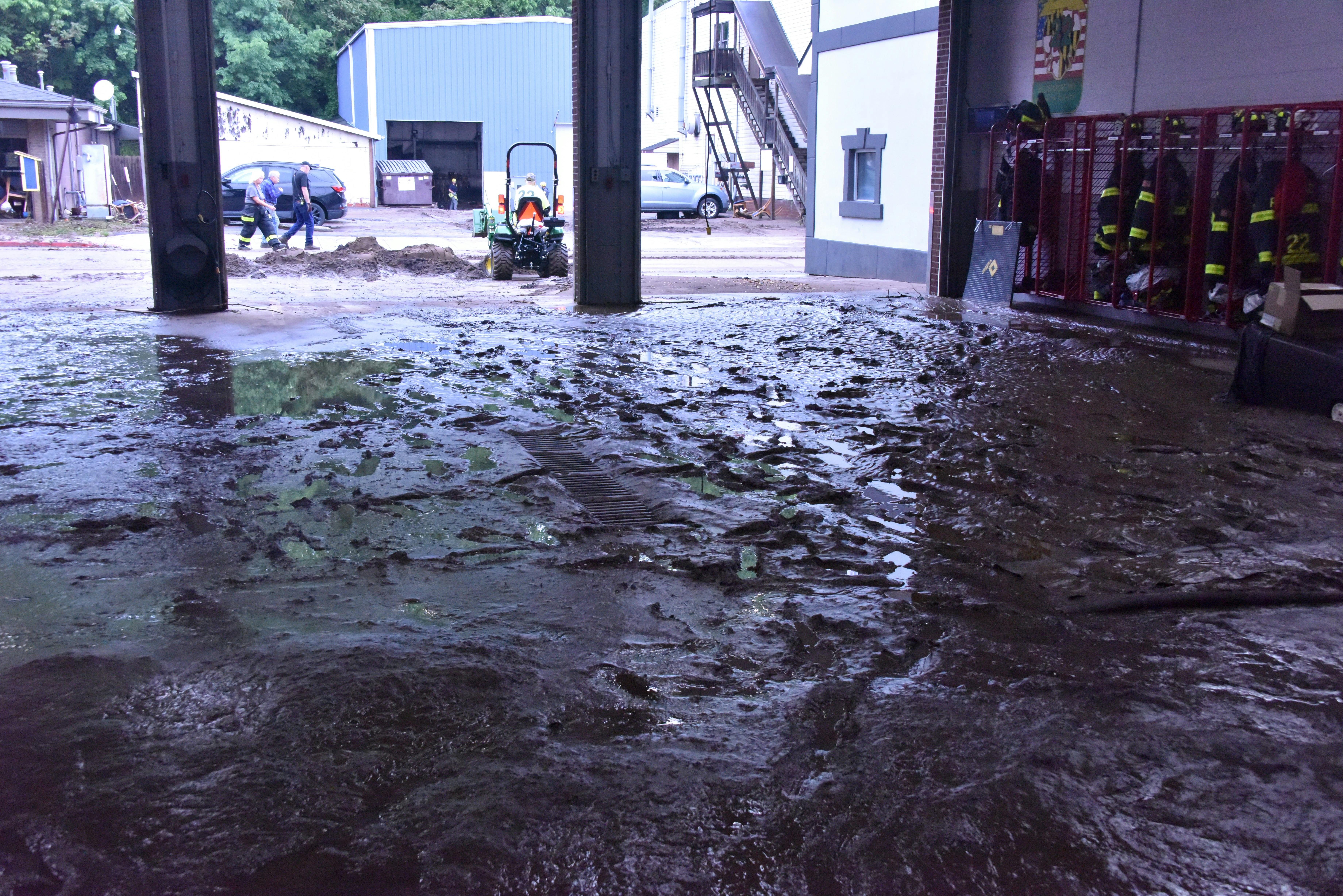 Firefighters found inches of mud in the bay of Potomac Fire Co.