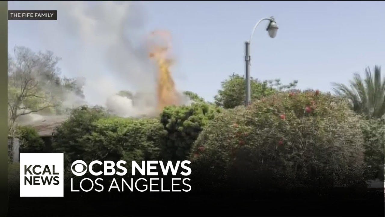 Flames burn Palisades home that survived January wildfire