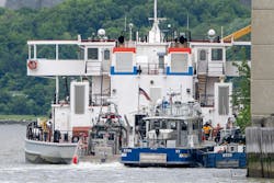 Raw sewage was sprayed when a boat exploded in the Hudson River. Raw sewage was sprayed when a boat exploded in the Hudson River.