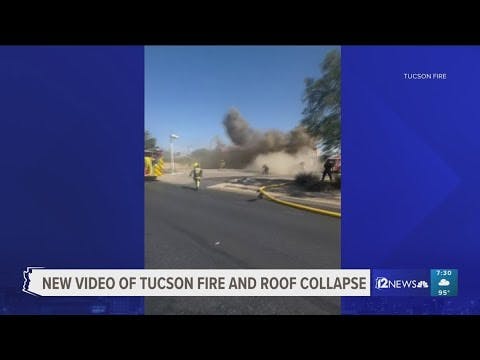 Watch: Roof Collapses as Tucson Firefighters Battle Fire | Firehouse