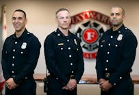 Hayward Firefighter Frank Crespo, left, Deputy Chief Ryan Hamre, center, and Capt. Andrew Ghali will be getting MRIs to detect cancer. Hayward Firefighter Frank Crespo, left, Deputy Chief Ryan Hamre, center, and Capt. Andrew Ghali will be getting MRIs to detect cancer.