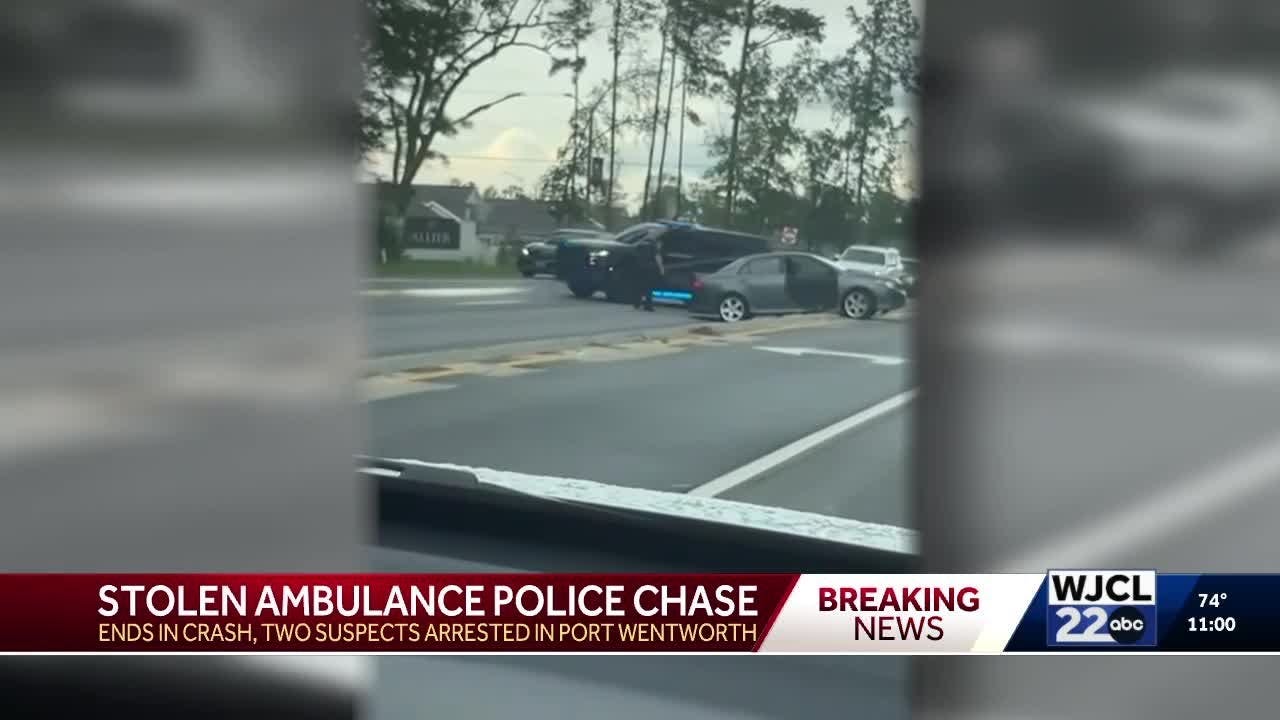 Stolen ambulance leads to police chase, crash and arrests in Port Wentworth