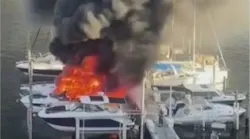 Two boats heavily damaged by fire in Coconut Grove