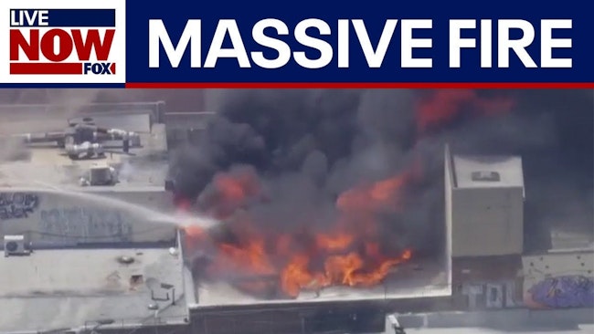 Fire Consumes Commercial Buildings in Los Angeles