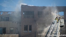 Fort Worth firefighters remained on scene more than 24 hours after the fire, which displaced 834 residents, was first reported. Fort Worth firefighters remained on scene more than 24 hours after the fire, which displaced 834 residents, was first reported.