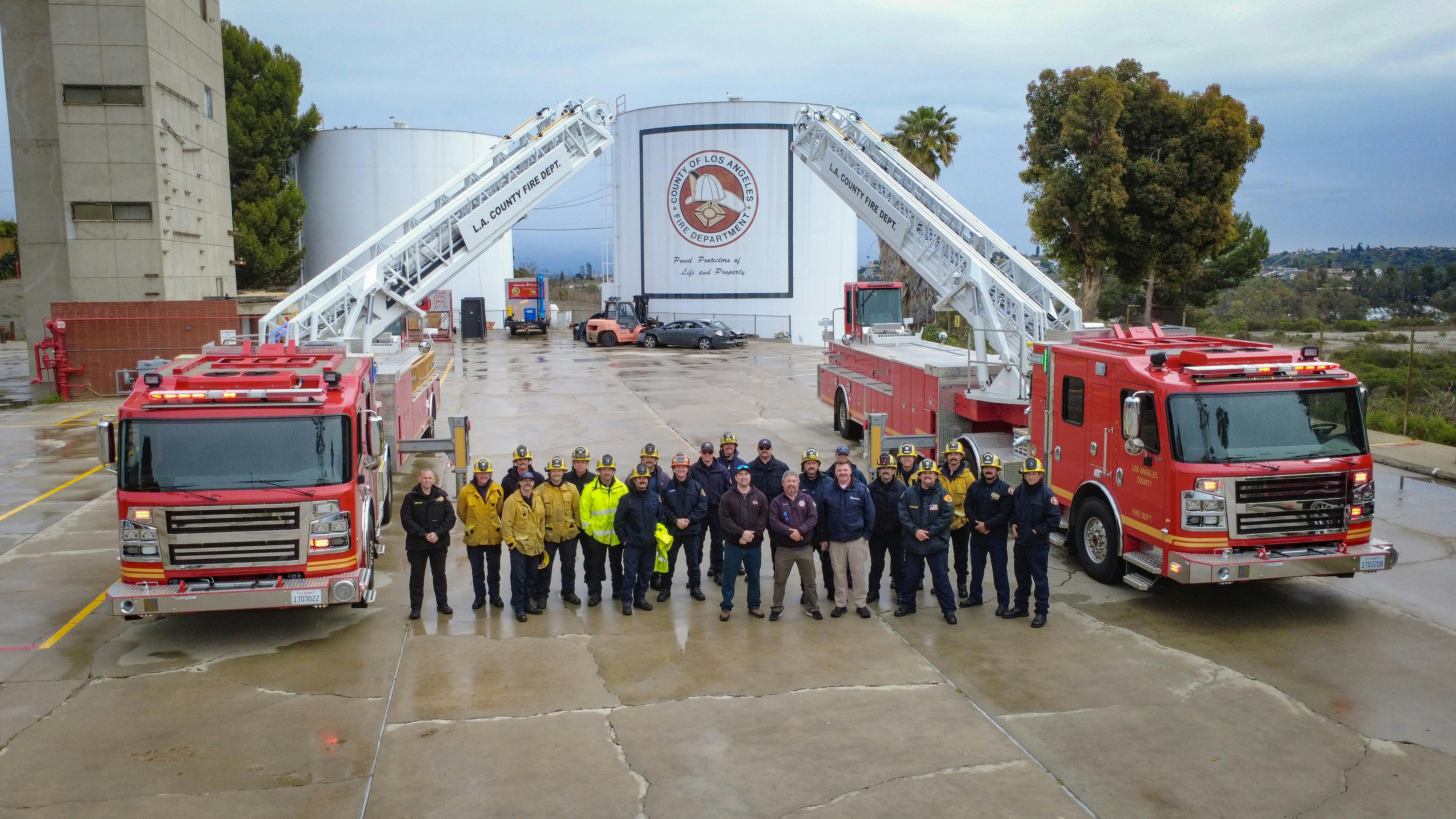 Los Angeles County Fire Department Receives New Rosenbauer America Tractor Drawn Aerial Quints